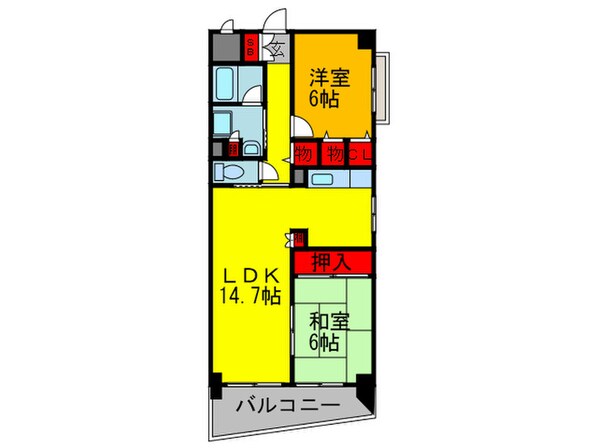 グドゥウェル新石切の物件間取画像